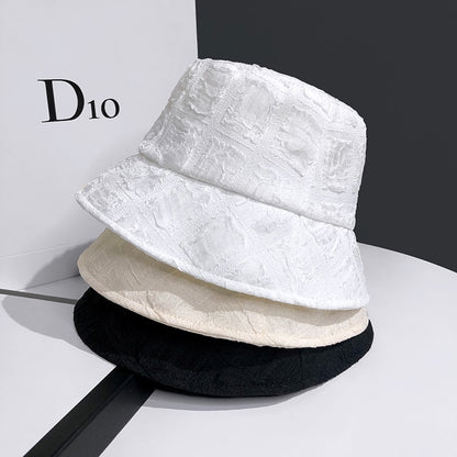 Summer Chiffon Mesh Fisherman Hat Thin Pleated Temperament Basin Hats Spring and Autumn Street Fashion All-match Sun Cap