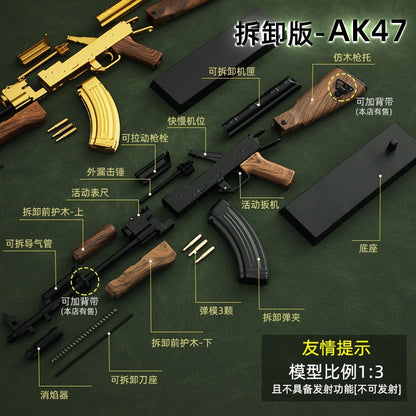 2023 1:3 Scale Glock G34 TTI Taran Tactical Alloy G17 AK47 Mini Pistol Keychain Toy Free Assembly Mini Gun Fidget Toy