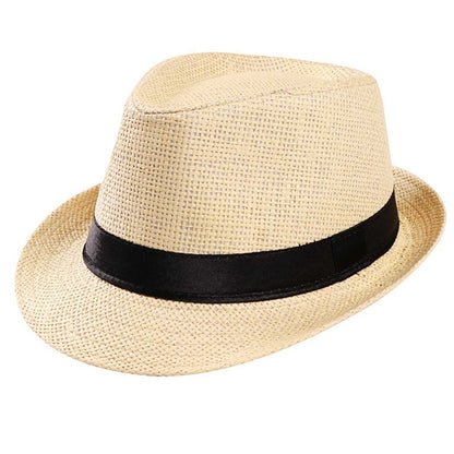 Gentleman Sun Hat Holiday Men Straw Hat Cowboy Summer Retro Panama Travel Journey Casual Caps Elegant Male Chapeau Wide Brim