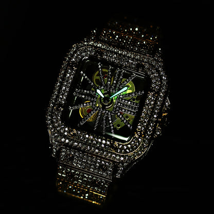 Iced Out Mens Watch Luxury Brand Waterproof Fashion Quartz Wristwatch Diamond Skeleton AAA Clocks