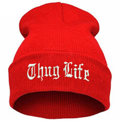 THUG LIFE Black Letter Beanie Unisex Fashion Beanies Knitted Caps For Women Skullies