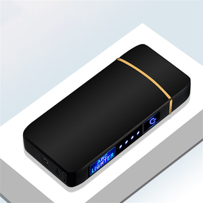 Metal Double Arc Windproof LED Screen Touch Sensor USB Rechargeable Portable Lighter