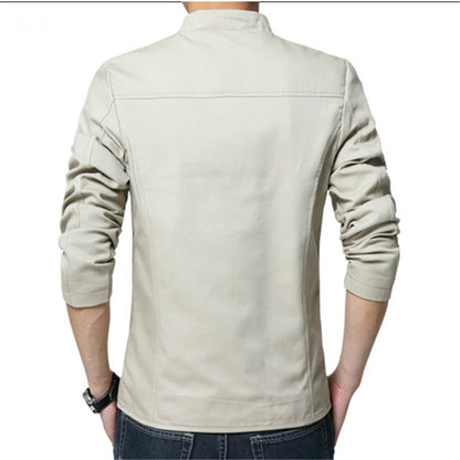 Mens Jacket Fashion Standing Collar Jacket Coats Men Slim Fit Business Casual Plus Size M-5XL Solid