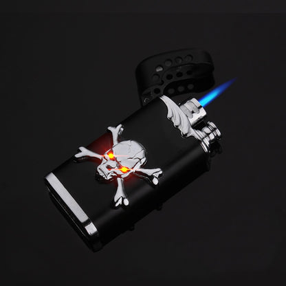 Creative Skull Gift Metal Windproof Gas Lighter Blue Flame Spray Gun Butane Torch Lighter Cigarette Pipe Lighter Personality New