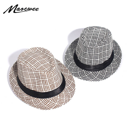 Gangster Cap Unisex Fashion Beach Sun Straw Summer Casual Trendy Panama Jazz Hat Cowboy Fedora