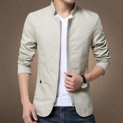 Mens Jacket Fashion Standing Collar Jacket Coats Men Slim Fit Business Casual Plus Size M-5XL Solid