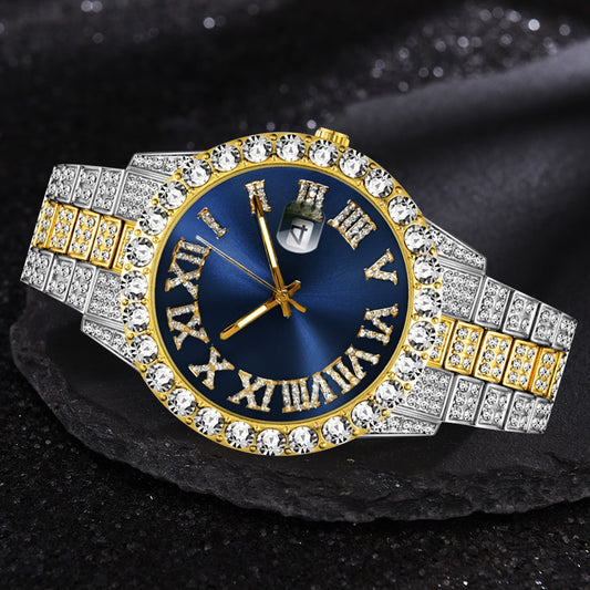Iced Out Watch Men Luxury Brand Full Diamond Mens Watches AAA CZ Quartz Watch Waterproof