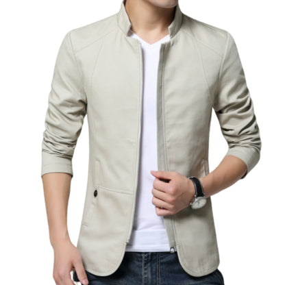 Mens Jacket Fashion Standing Collar Jacket Coats Men Slim Fit Business Casual Plus Size M-5XL Solid