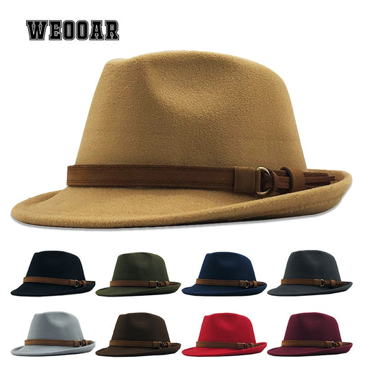 Cashmere Woolen Short Brim Fedora Hat Felt Cowboy Hats Fascinator Luxury Cap British Retro Fashion Casual Jazz Hat