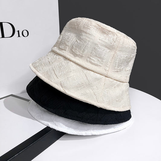 Summer Chiffon Mesh Fisherman Hat Thin Pleated Temperament Basin Hats Spring and Autumn Street Fashion All-match Sun Cap