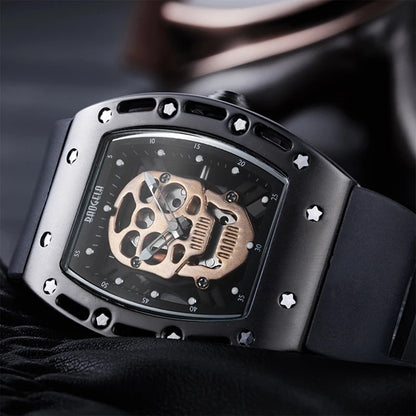 Pirate Skull Style Men Watch Military Waterproof Skeleton Wristwatch For Man Silicone Luminous Quartz Watch