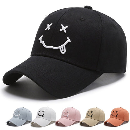 Smile Face Embroidery Baseball Caps Black Cotton Adjustable Snapback Funny Cap Autumn Sun Dad Hats for Mens