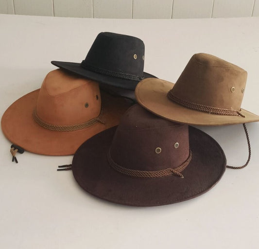 Summer Sun Hat Solid Color Cool Western Cowboy Hat Plain Solid Color Peaked Cap Large Western Rope Knight Cowboy Hat