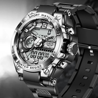 Men Military Watch Digital 50m Waterproof Wristwatch LED Quartz Clock Sport Watch